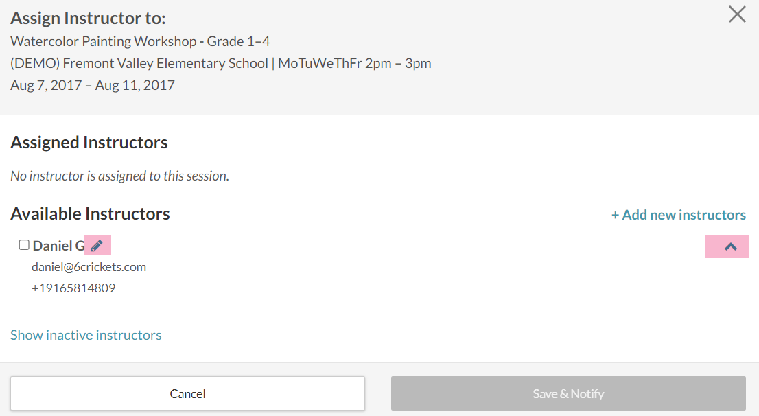 How to assign an instructor to a session and how an instructor can find ...